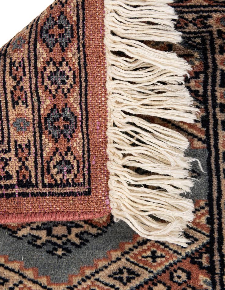 Detail image of  1' x 1' 4  Hand Knotted Bokhara Oriental Wool Rug