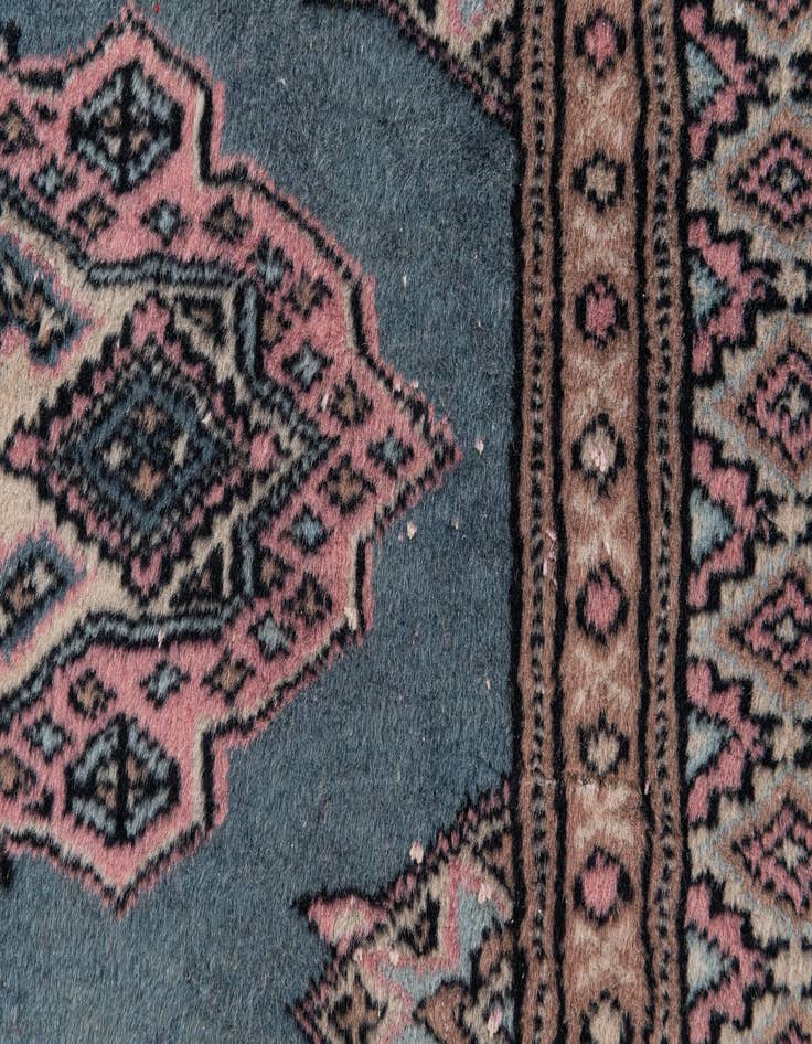 Detail image of  2' 7 x 4'  Hand Knotted Bokhara Oriental Wool Rug