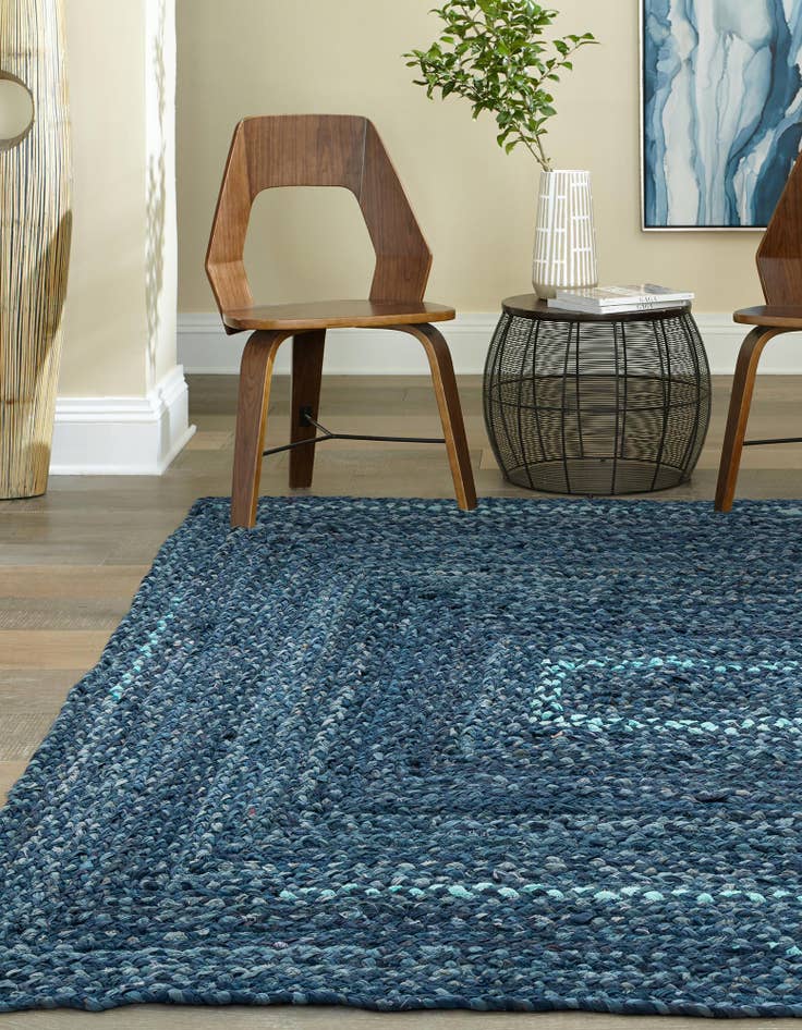 Detail image of  2' x 3' 1  Hand Braided Chindi Rug