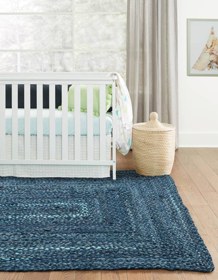 Detail image of  2' x 3' 1  Hand Braided Chindi Rug