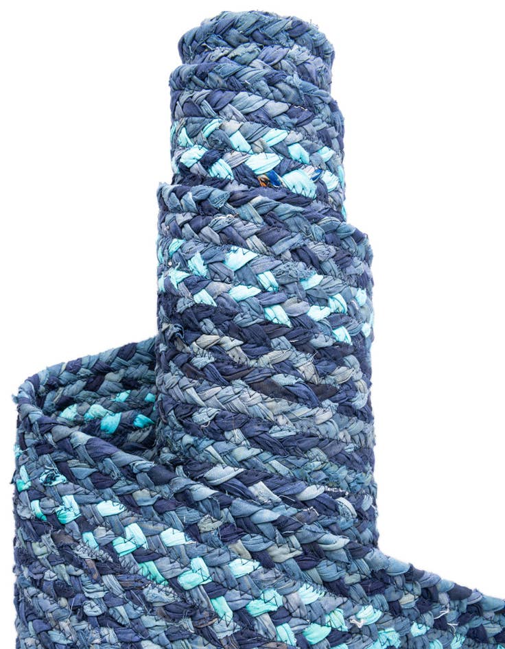 Detail image of  8' x 10'  Hand Braided Chindi Rug