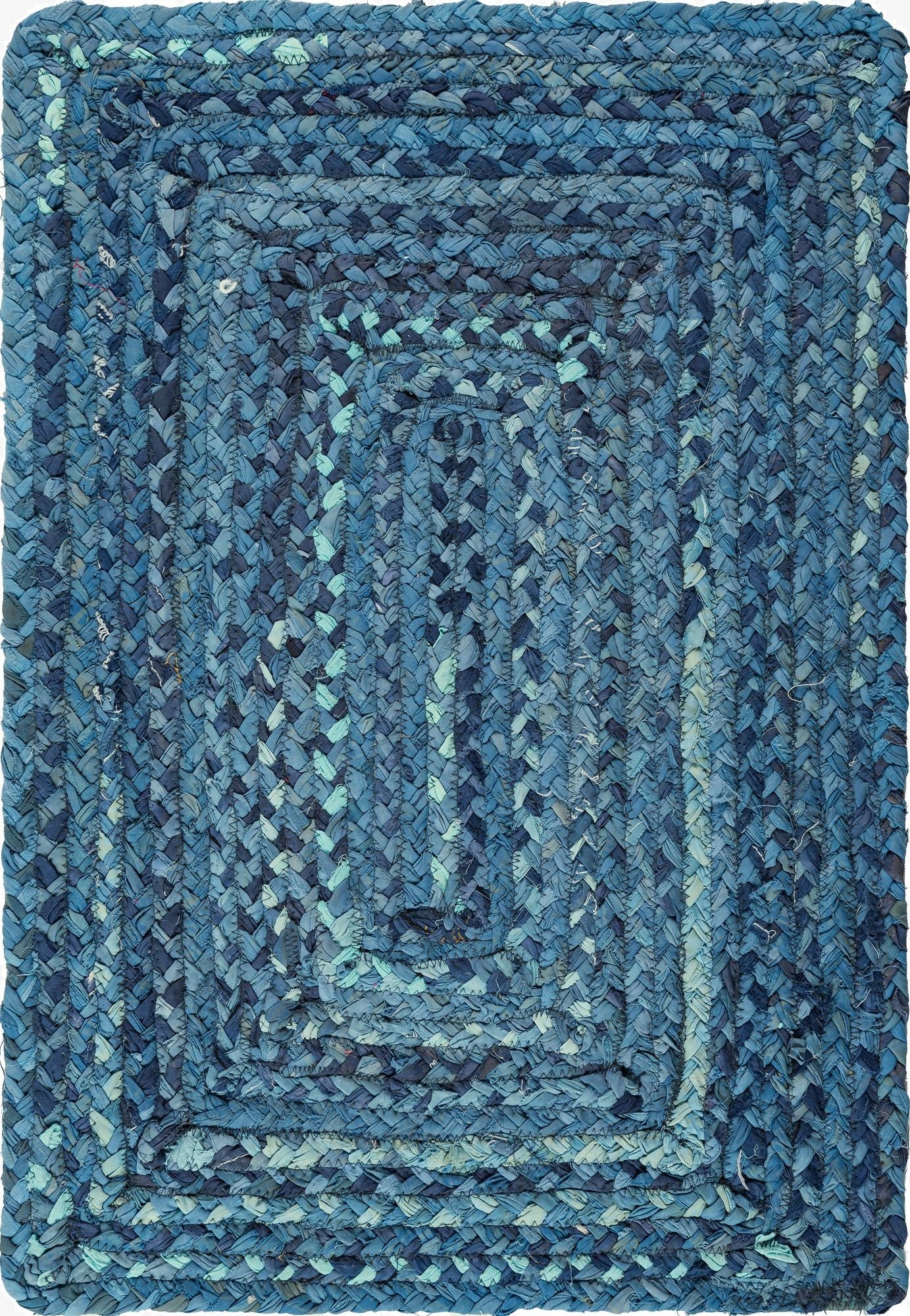  2' x 3' 1  Hand Braided Chindi Rug