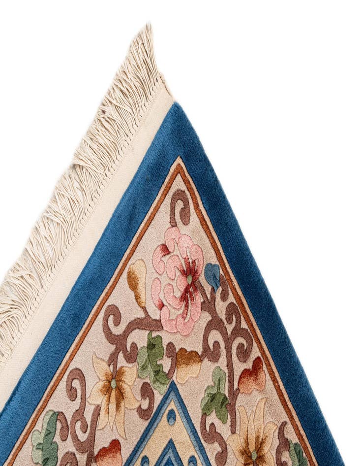 Detail image of  4' 11 x 8' 4  Hand Knotted Carved Pekin Wool Rug