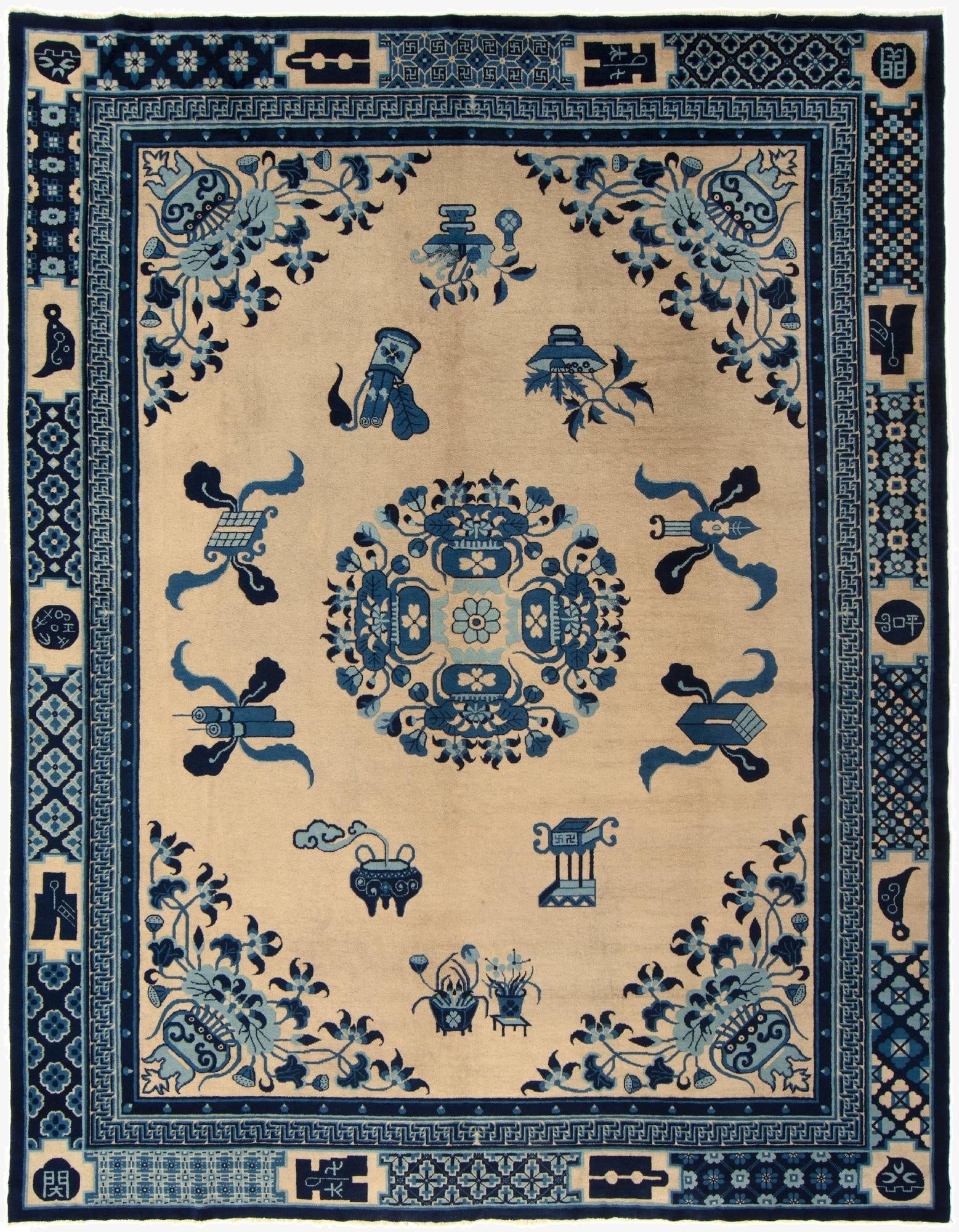  8' 11 x 11' 7  Hand Knotted China Rug