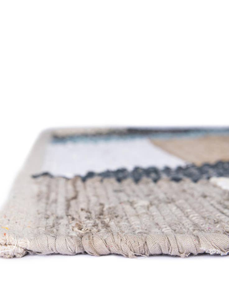 Detail image of  Custom Blue  Hand Braided Chindi Cotton Rug