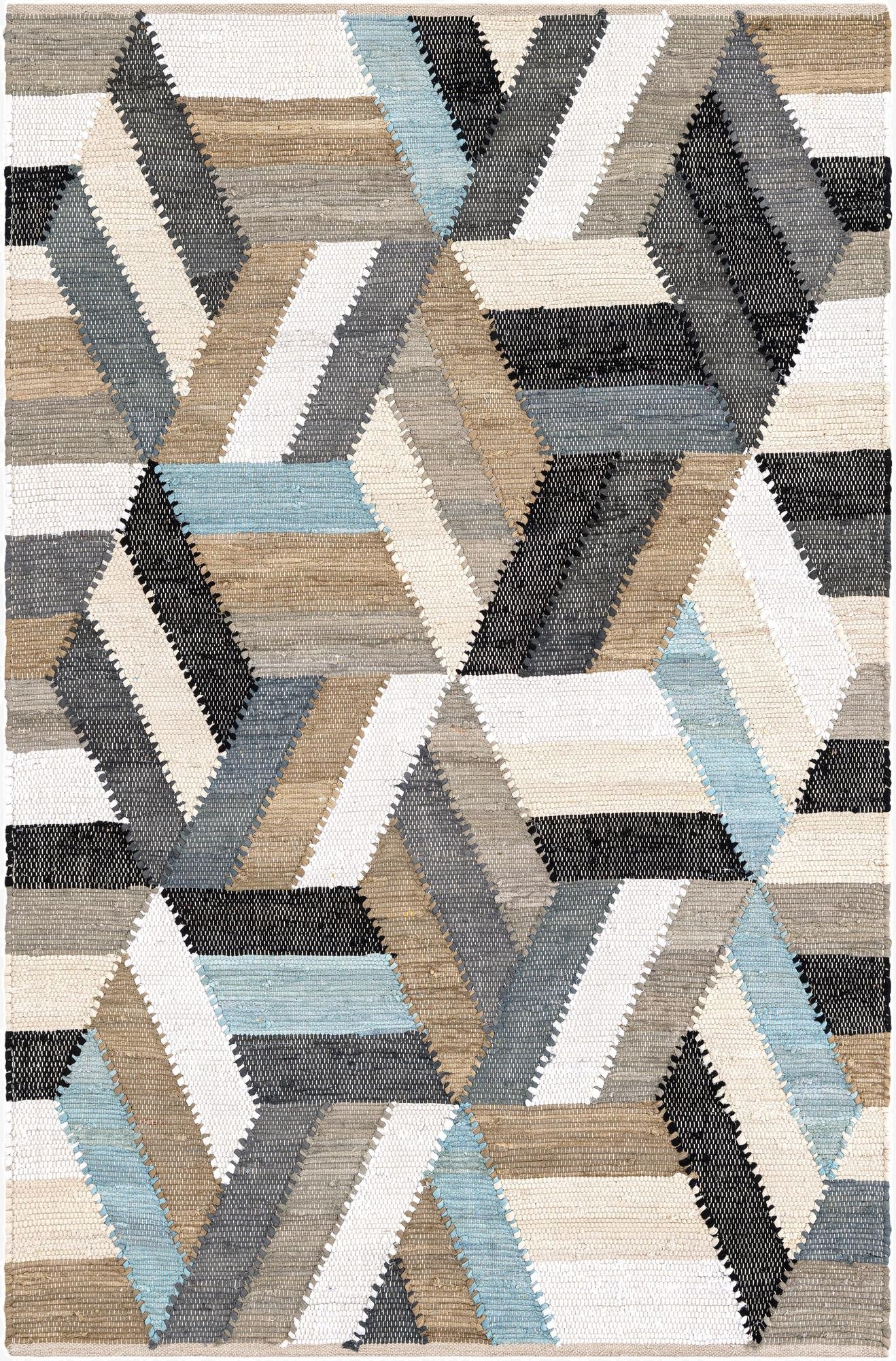  4' 1 x 6' 1  Hand Braided Chindi Cotton Rug