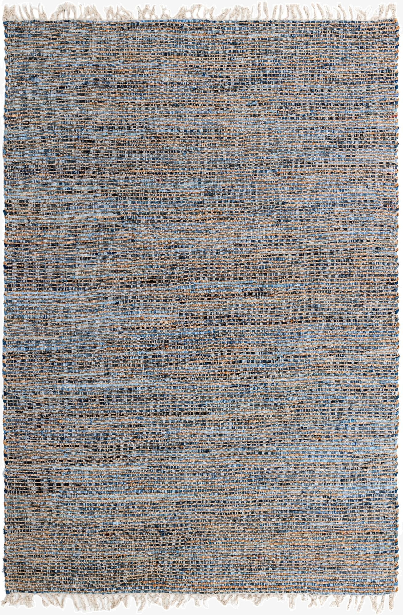  7' 1 x 10'  Hand Woven Chindi Jute Rug