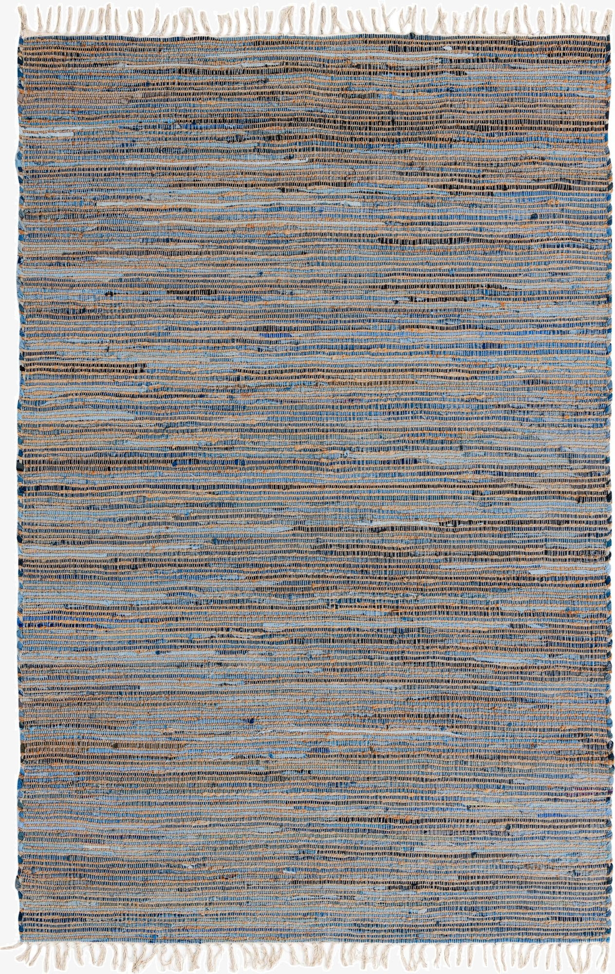  6' 1 x 9'  Hand Woven Chindi Jute Rug