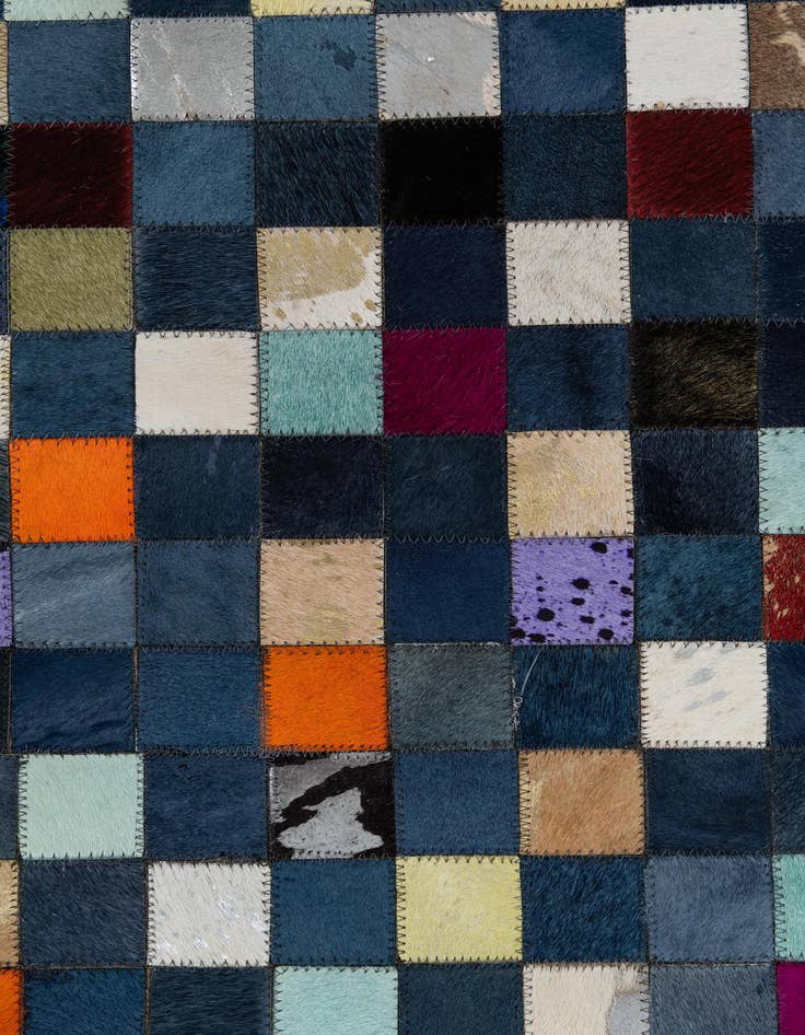 Detail image of  5' 1 x 8' Cowhide Leather Rug