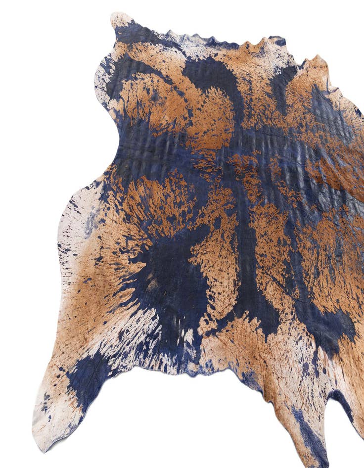 Detail image of  6' 9 x 7' 4 Cowhide Leather Rug