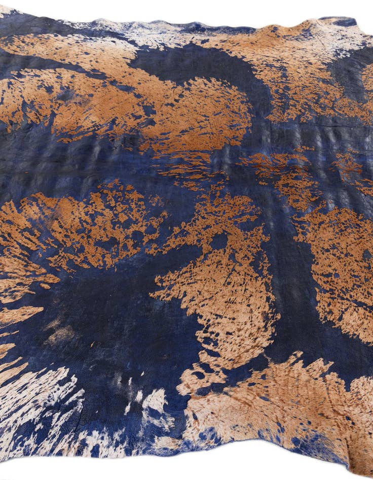 Detail image of  6' 9 x 7' 4 Cowhide Leather Rug