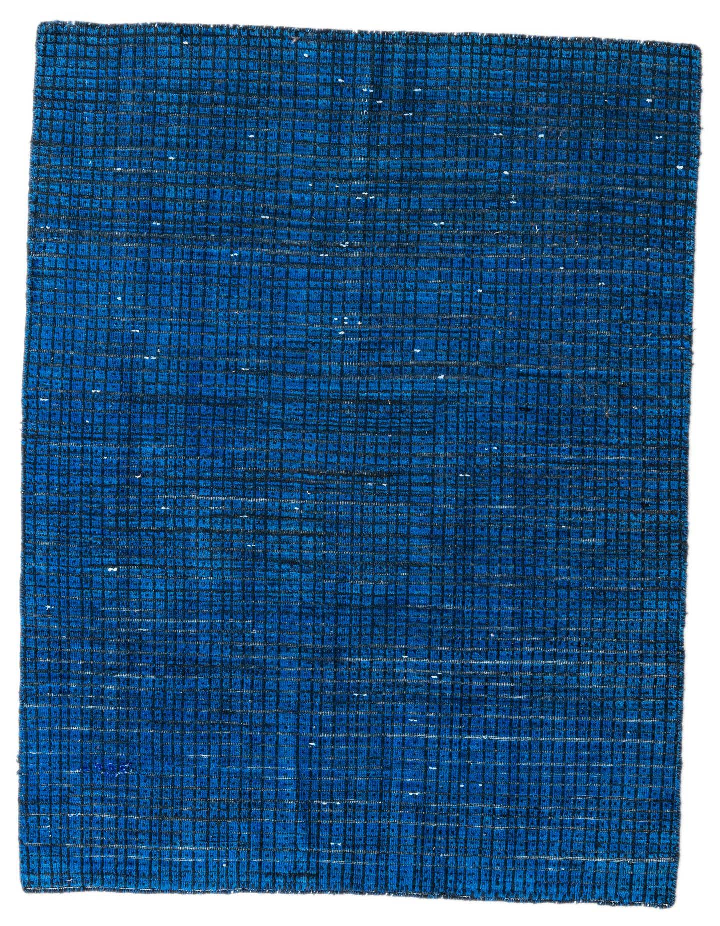 A 4x6 rectangular Darya rug by Rugs.com with a modern abstract pattern in varying shades of blue, made of 100% wool.