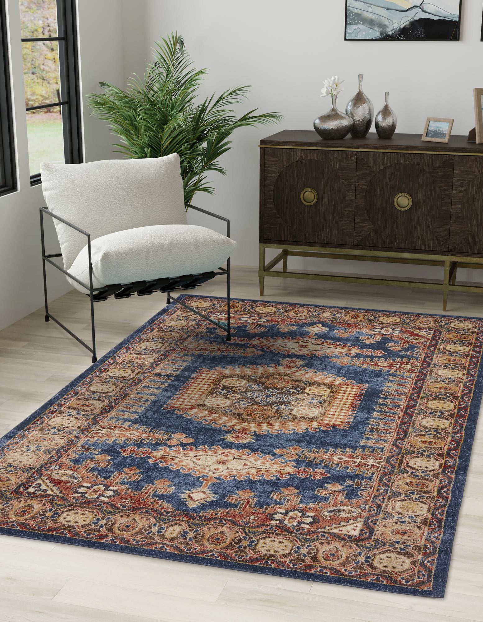Blue 7' 10 x 11' Eden Rug | Rugs.com