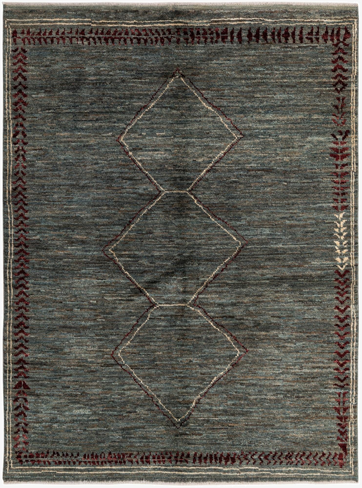  4' 10 x 6' 8  Hand Knotted Gabbeh Wool Rug