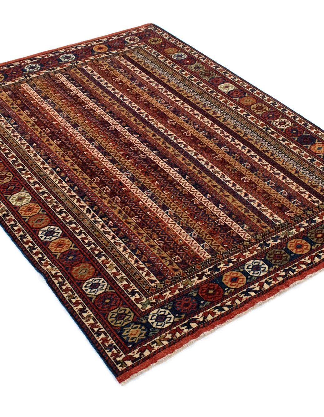 Blue 4' 2 x 5' 5 Hand Knotted Ghashghai Persian Rug | Rugs.com