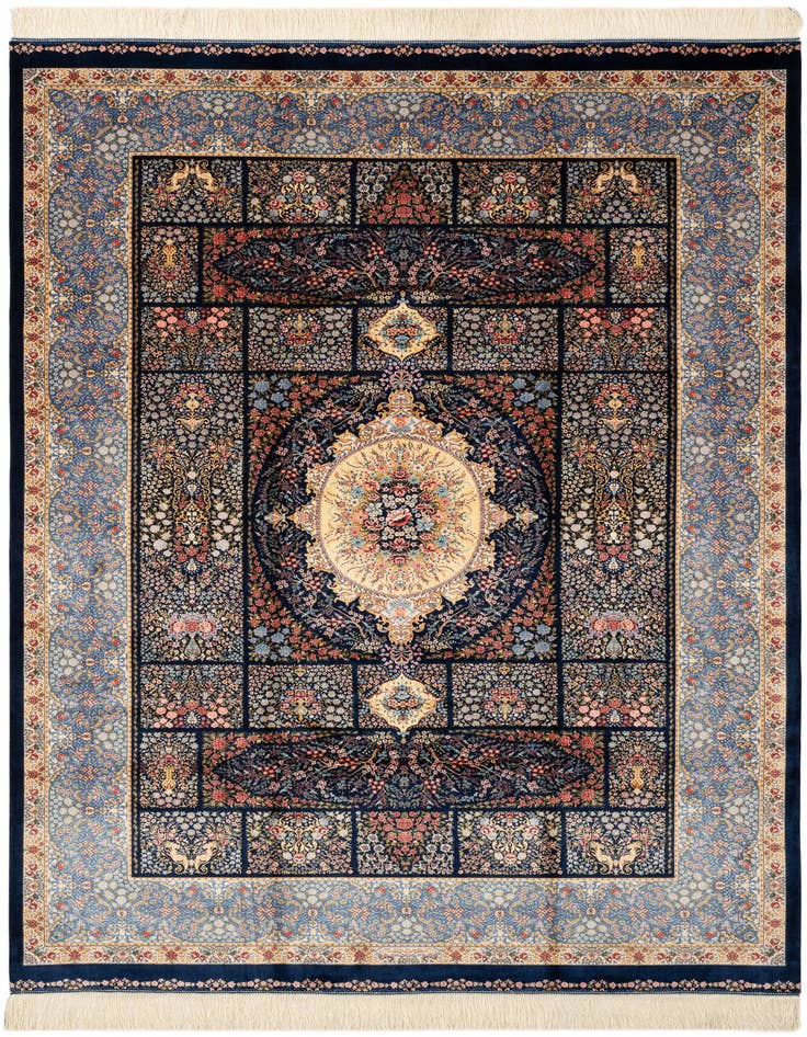 Detail image of  4' 9 x 7' 6 Ghom Design Rug