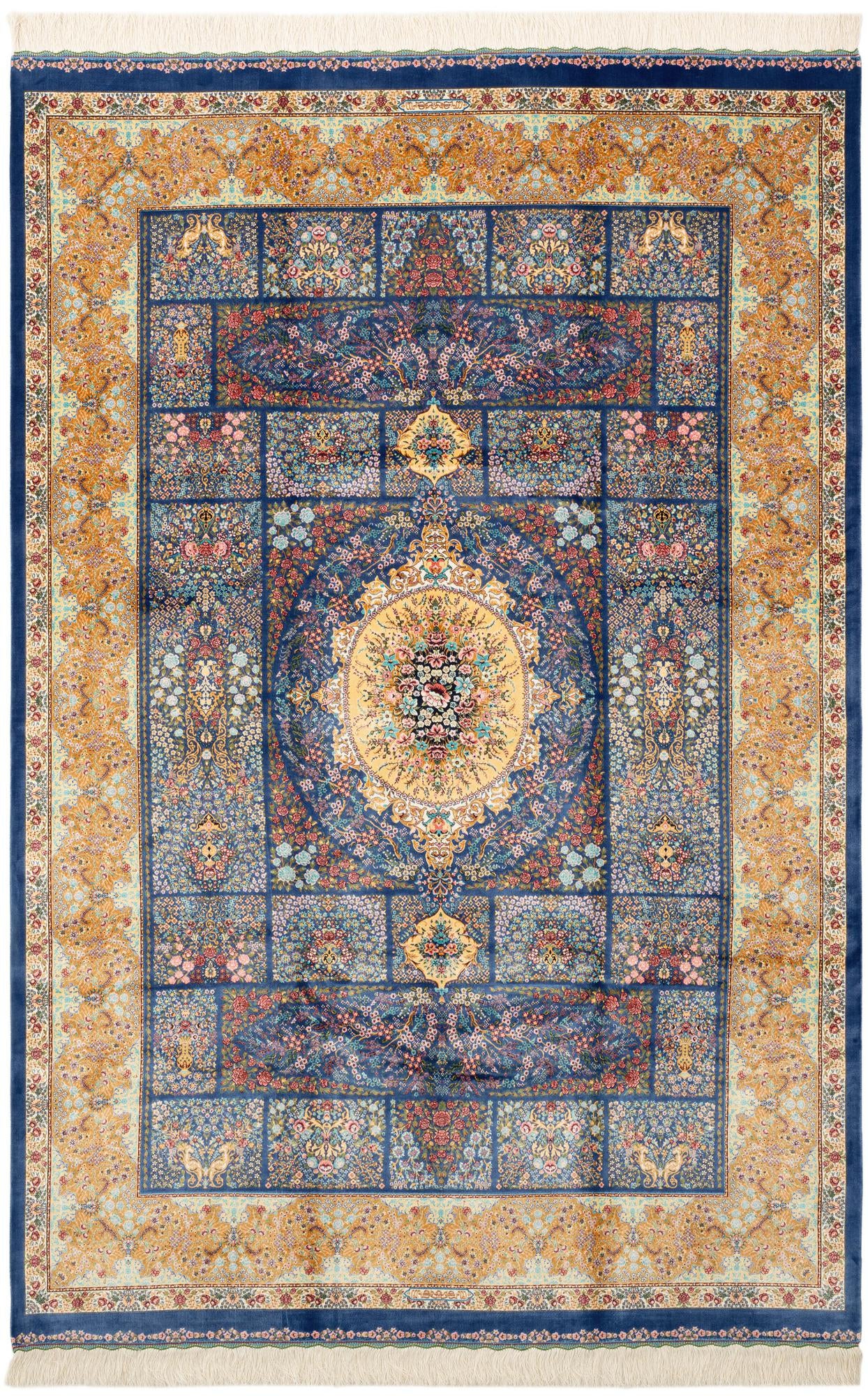  4' 9 x 7' 5 Ghom Design Rug