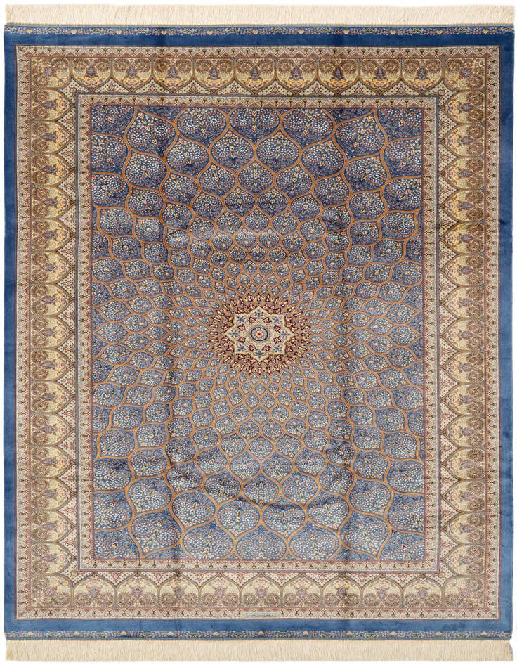Detail image of  4' 9 x 7' 6 Ghom Design Rug
