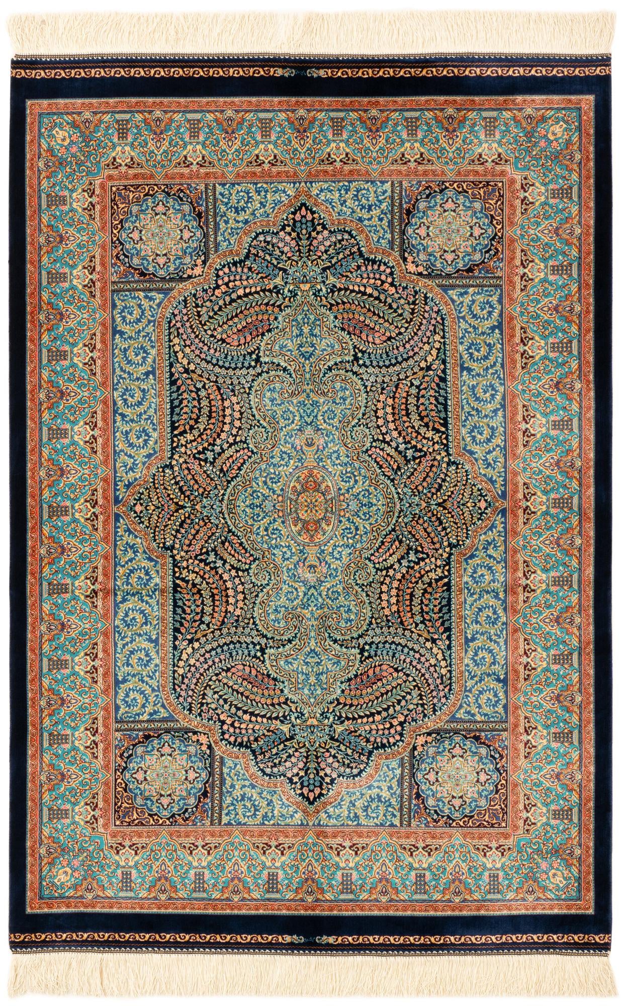  3' 3 x 4' 10 Ghom Design Rug