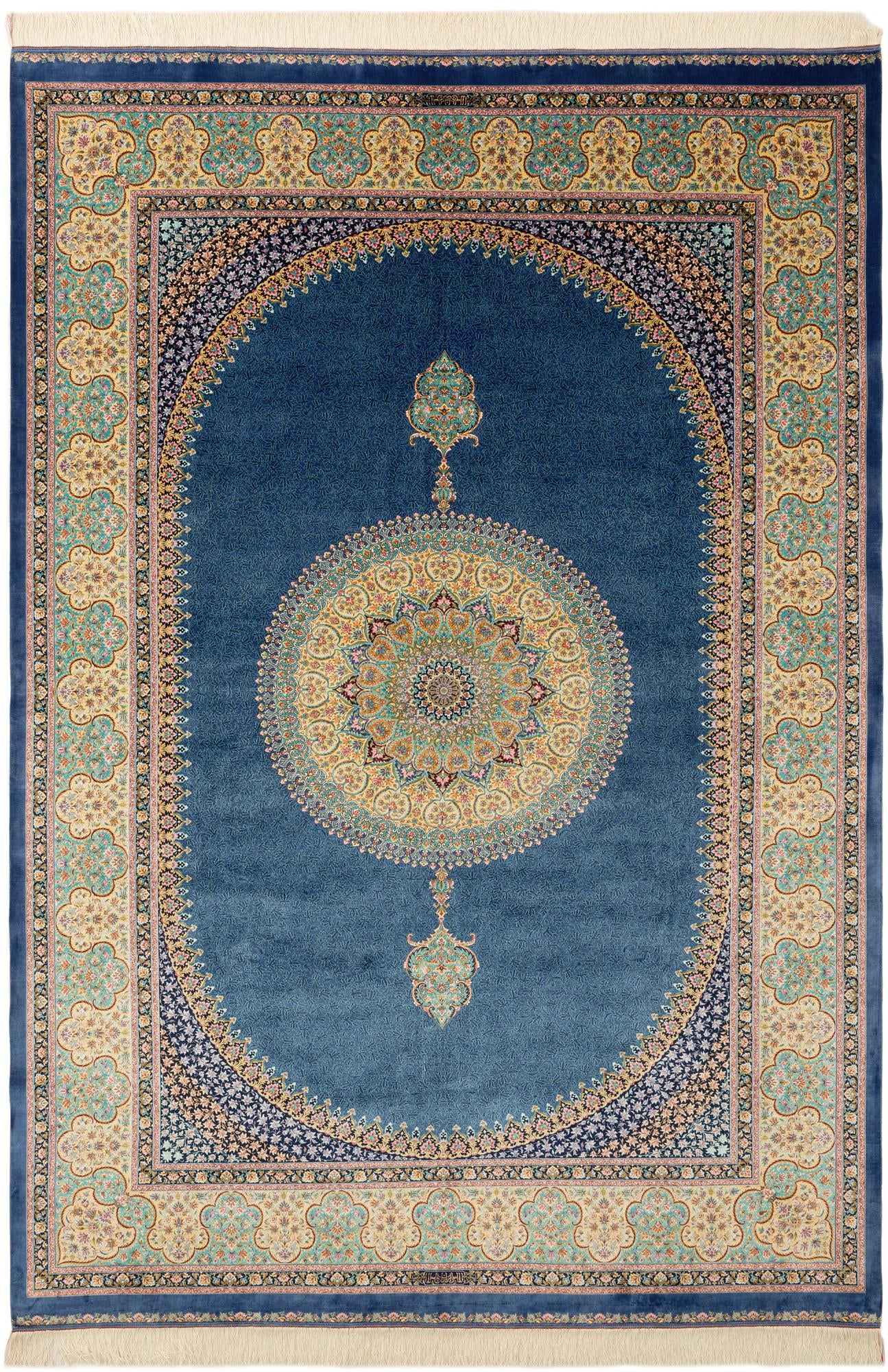 6' 5 x 9' 7 Ghom Design Rug
