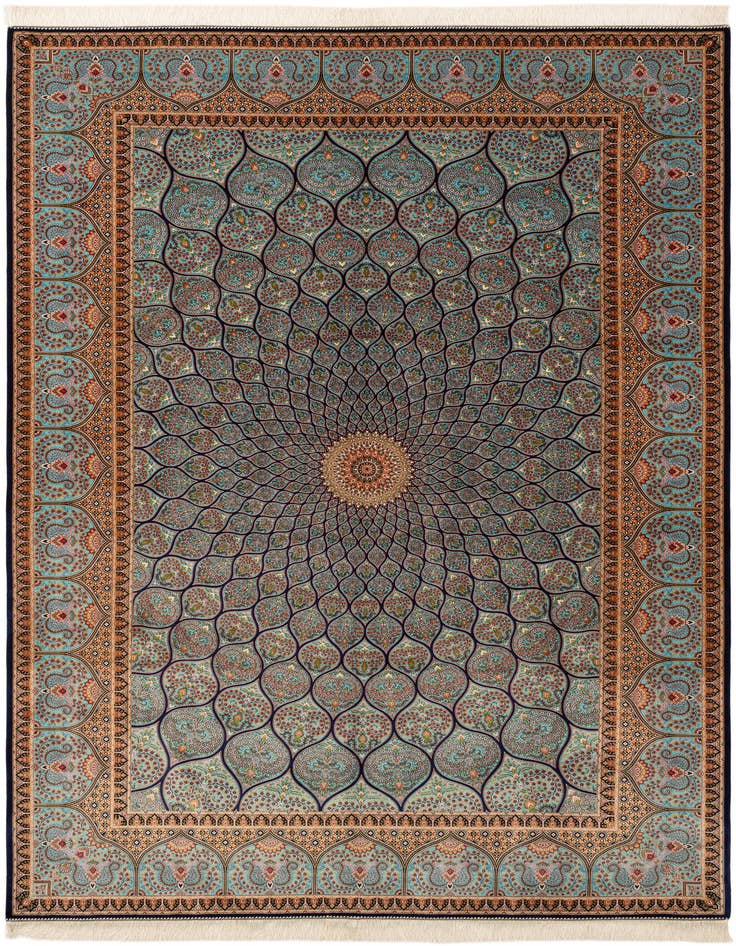 Detail image of  6' 4 x 9' 9 Ghom Design Rug