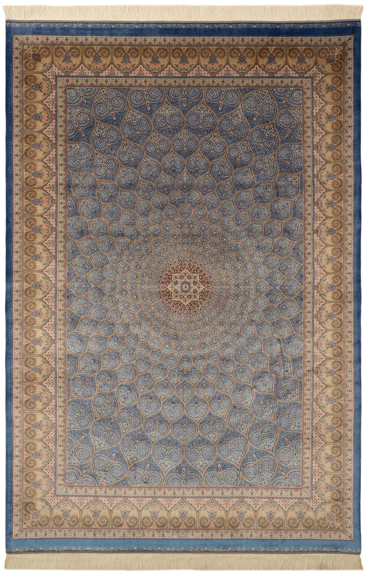  6' 6 x 9' 8 Ghom Design Rug