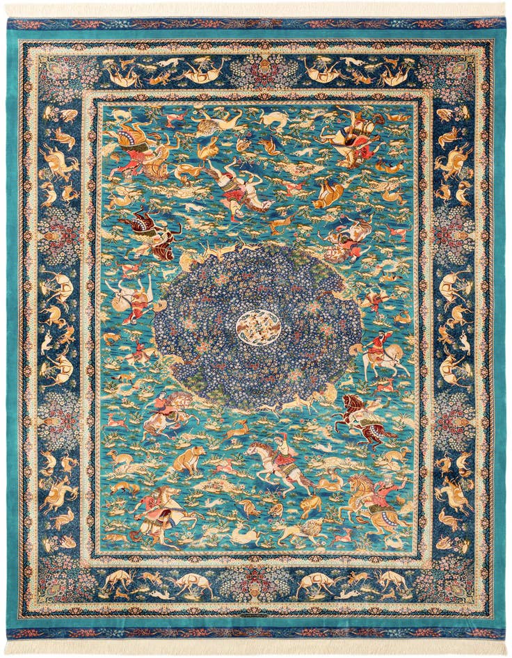 Detail image of  6' 6 x 9' 7 Ghom Design Rug