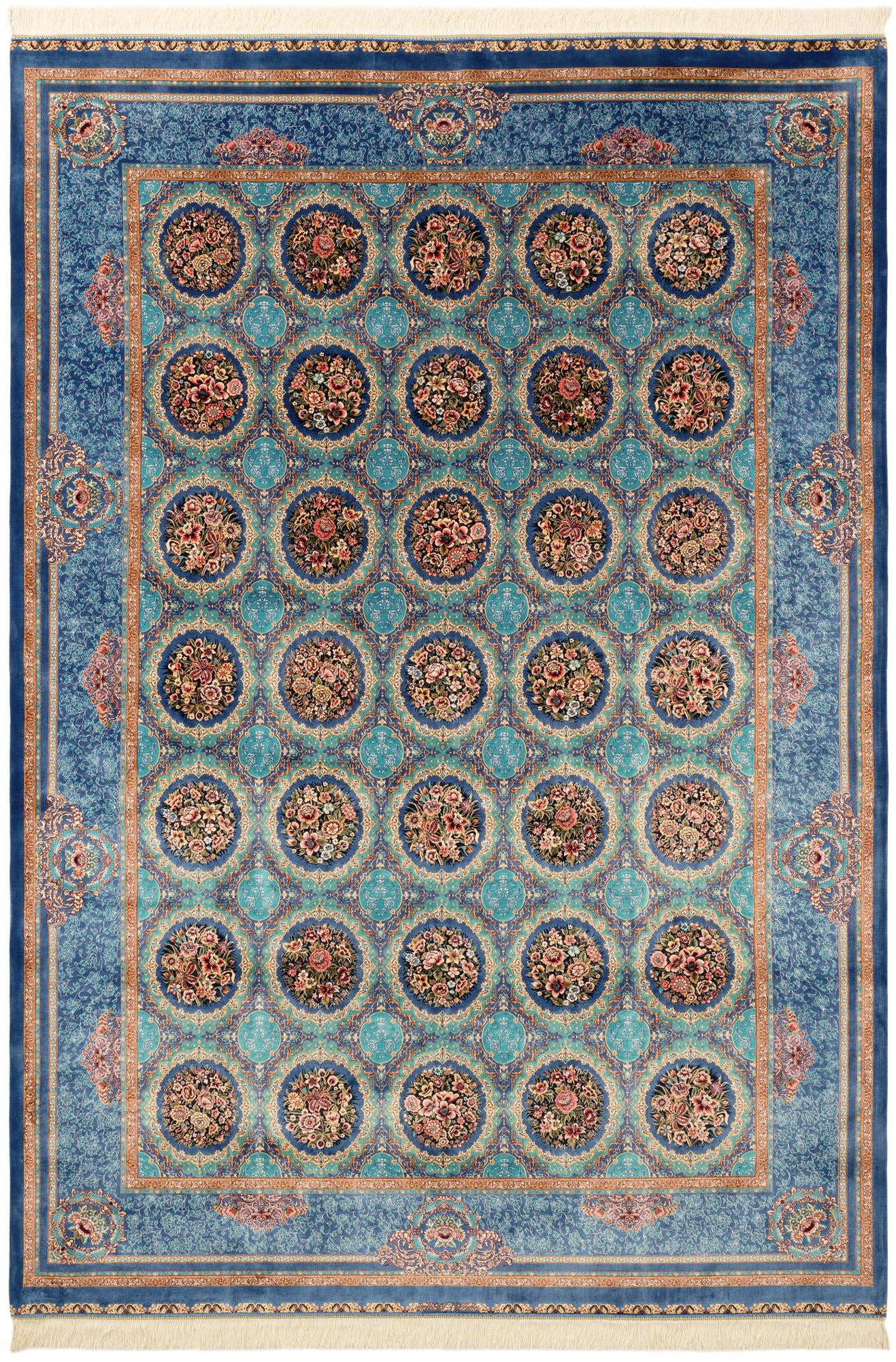  6' 6 x 9' 7 Ghom Design Rug