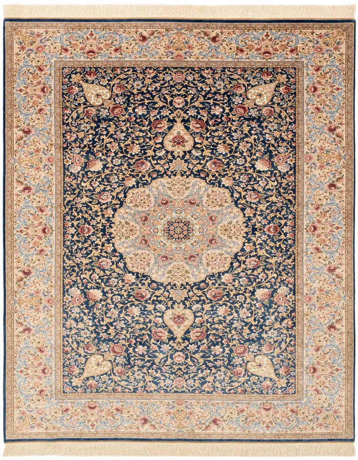 Detail image of  4' 10 x 7' 1 Ghom Design Rug