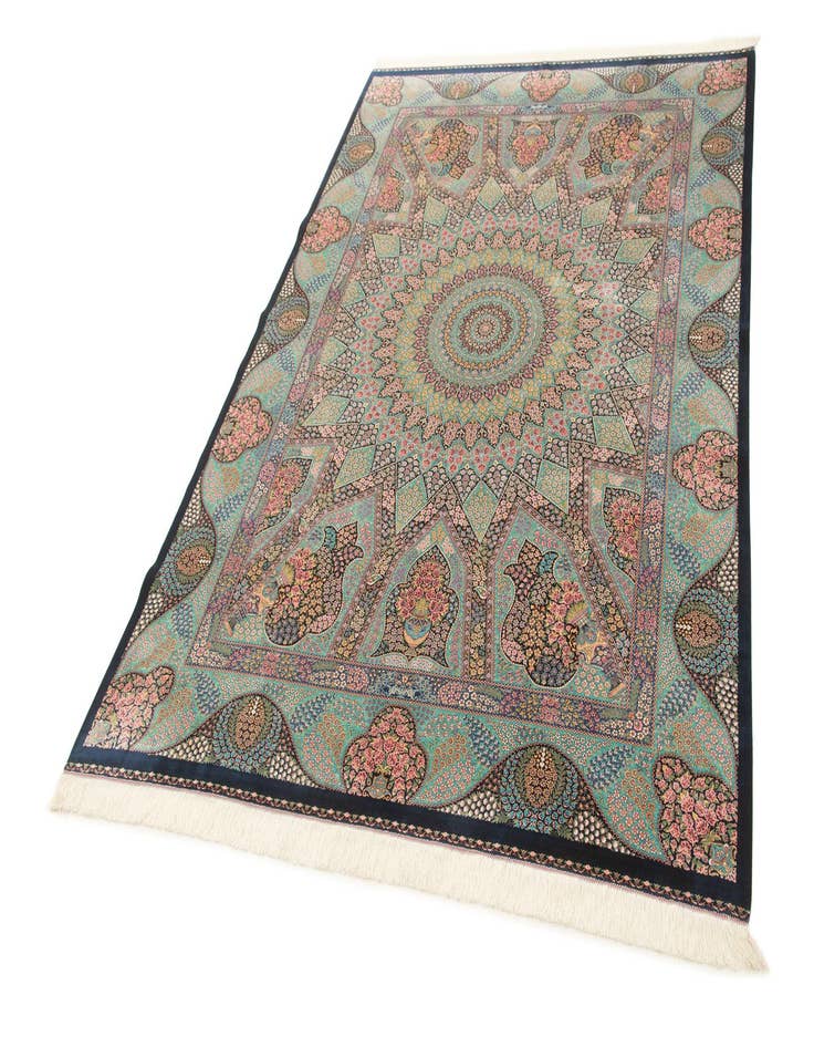 Detail image of  6' 5 x 9' 6 Ghom Design Rug