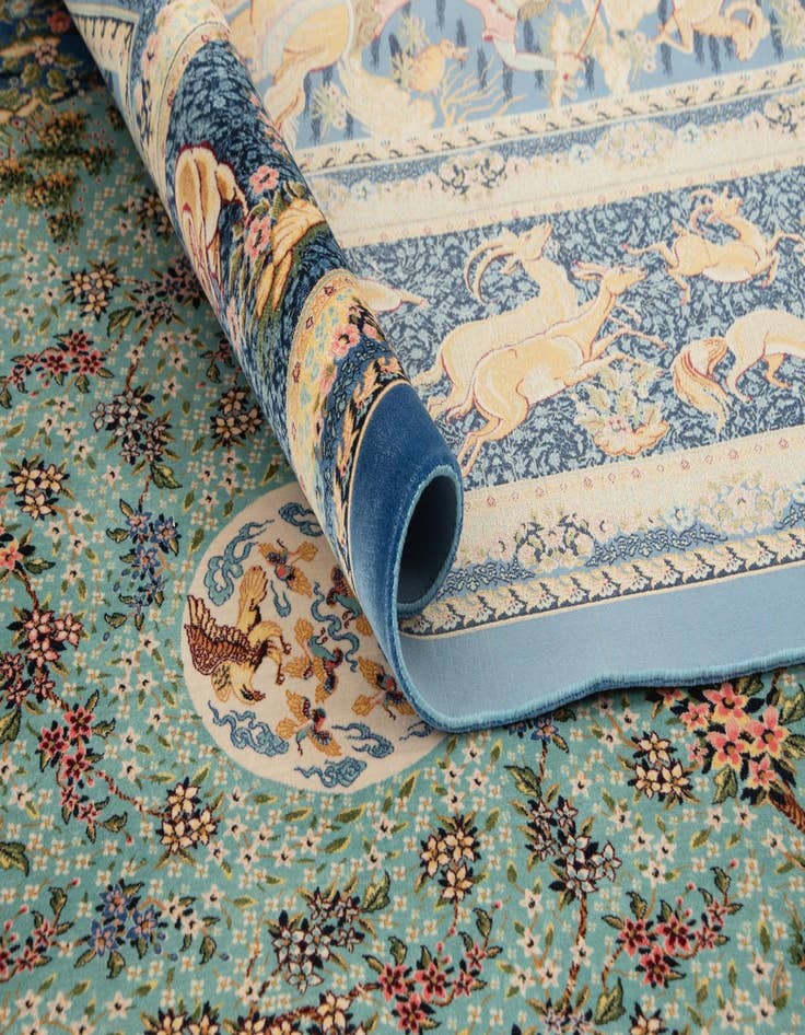 Detail image of  6' 7 x 9' 7 Ghom Design Rug