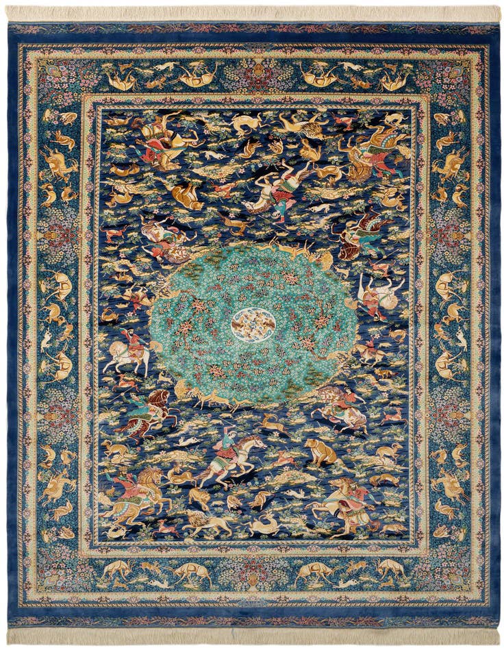 Detail image of  6' 6 x 9' 3 Ghom Design Rug