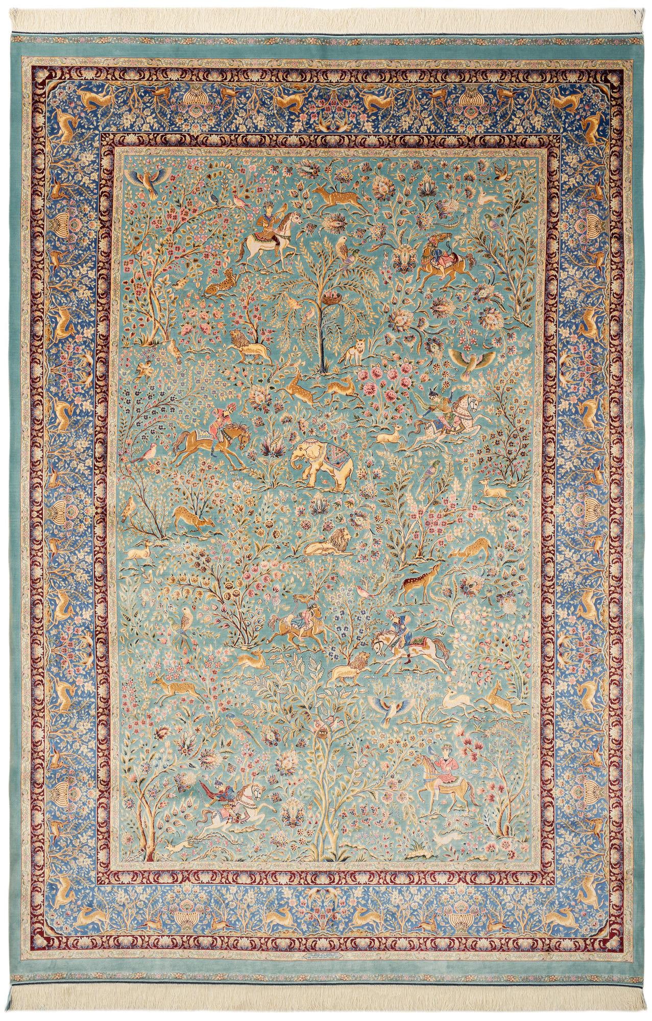  6' 6 x 9' 7 Ghom Design Rug