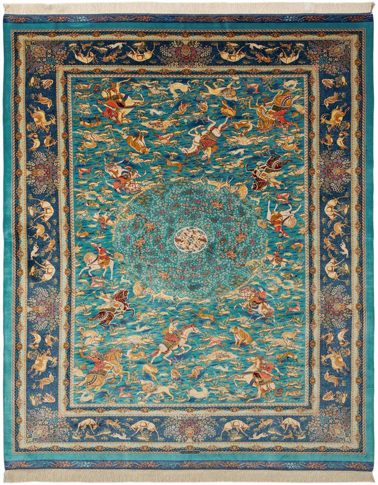 Detail image of  6' 6 x 9' 7 Ghom Design Rug