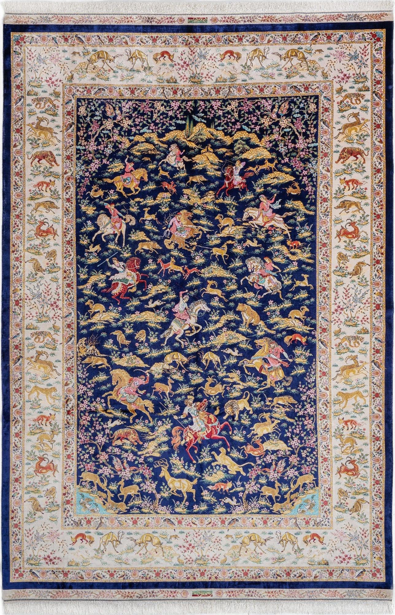  6' 7 x 9' 10 Ghom Design Rug