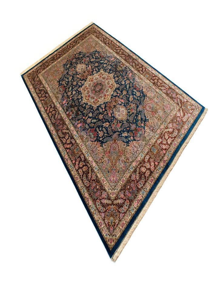 Detail image of  6' 6 x 10' 2 Ghom Silk Rug