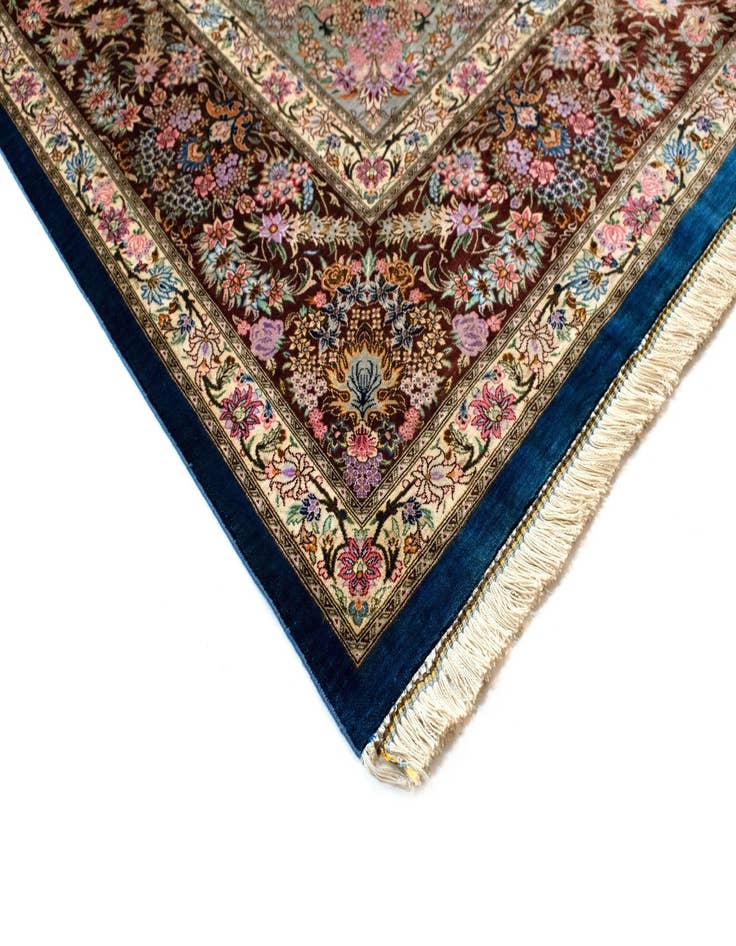 Detail image of  6' 6 x 10' 2 Ghom Silk Rug