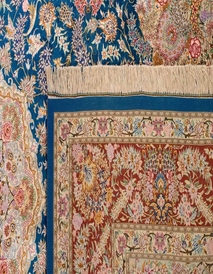 Detail image of  6' 6 x 10' 2 Ghom Silk Rug