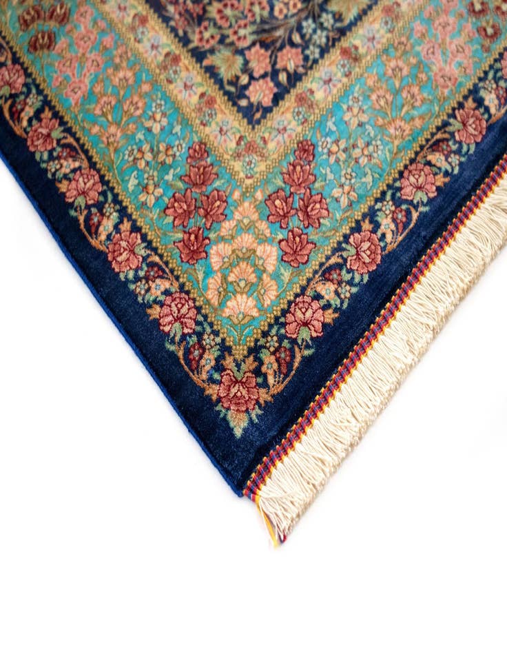 Detail image of  2' 7 x 4' Ghom Silk Rug