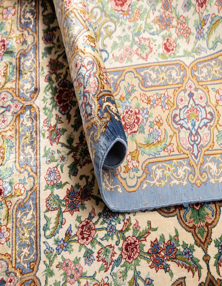 Detail image of  2' 7 x 3' 10 Ghom Silk Rug