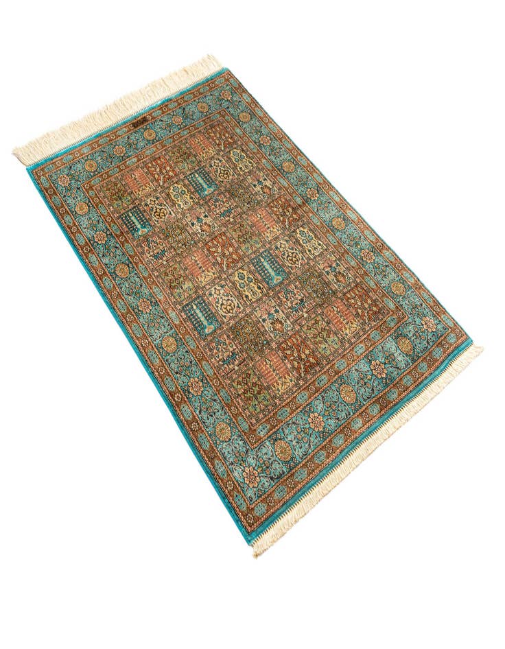 Detail image of  2' 7 x 3' 8 Ghom Silk Rug