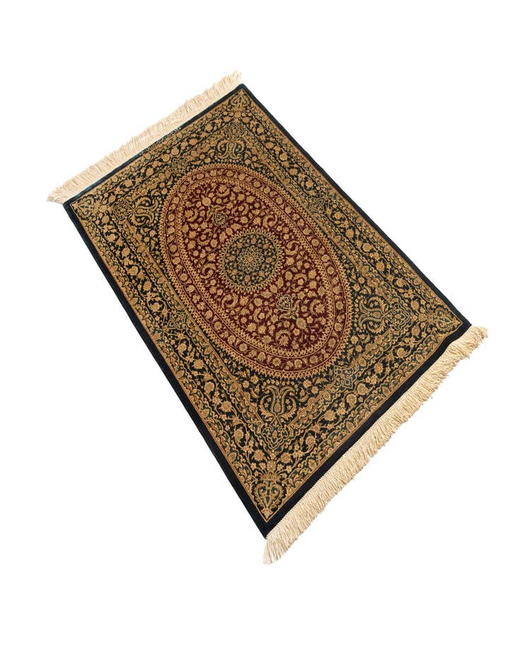 Detail image of  2' 7 x 3' 10 Ghom Silk Rug