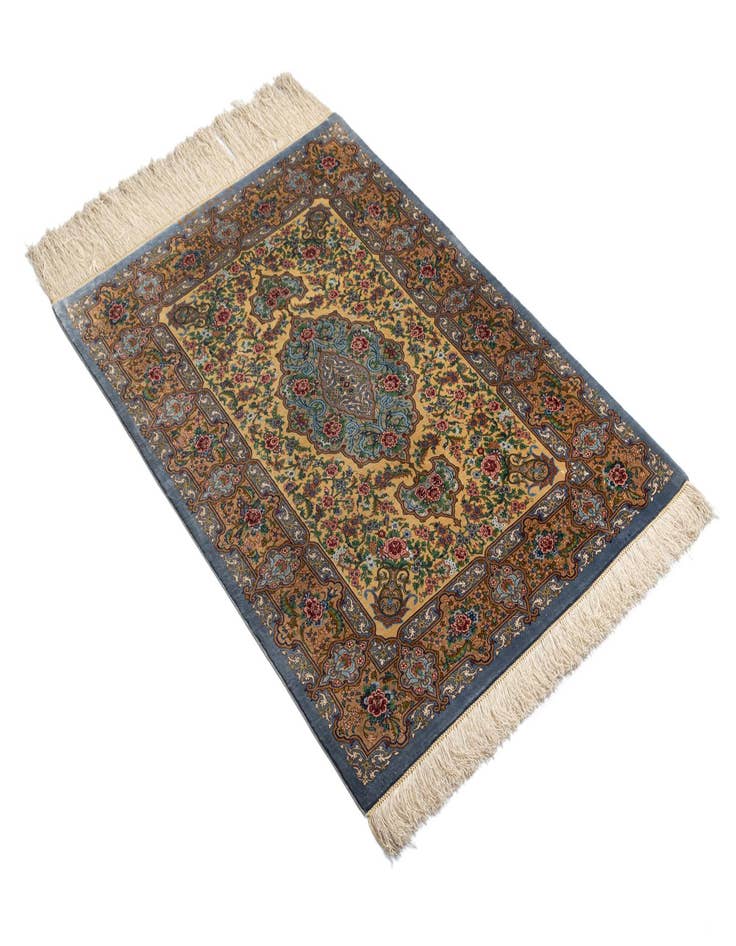 Detail image of  2' 8 x 3' 10 Ghom Silk Rug