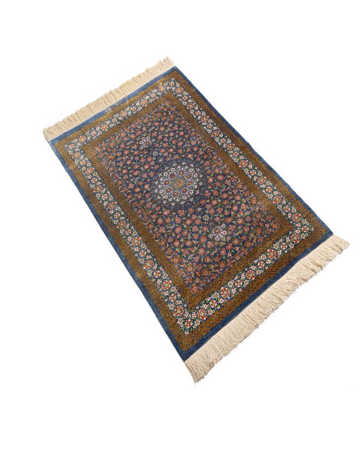 Detail image of  2' 7 x 4' 2 Ghom Silk Rug