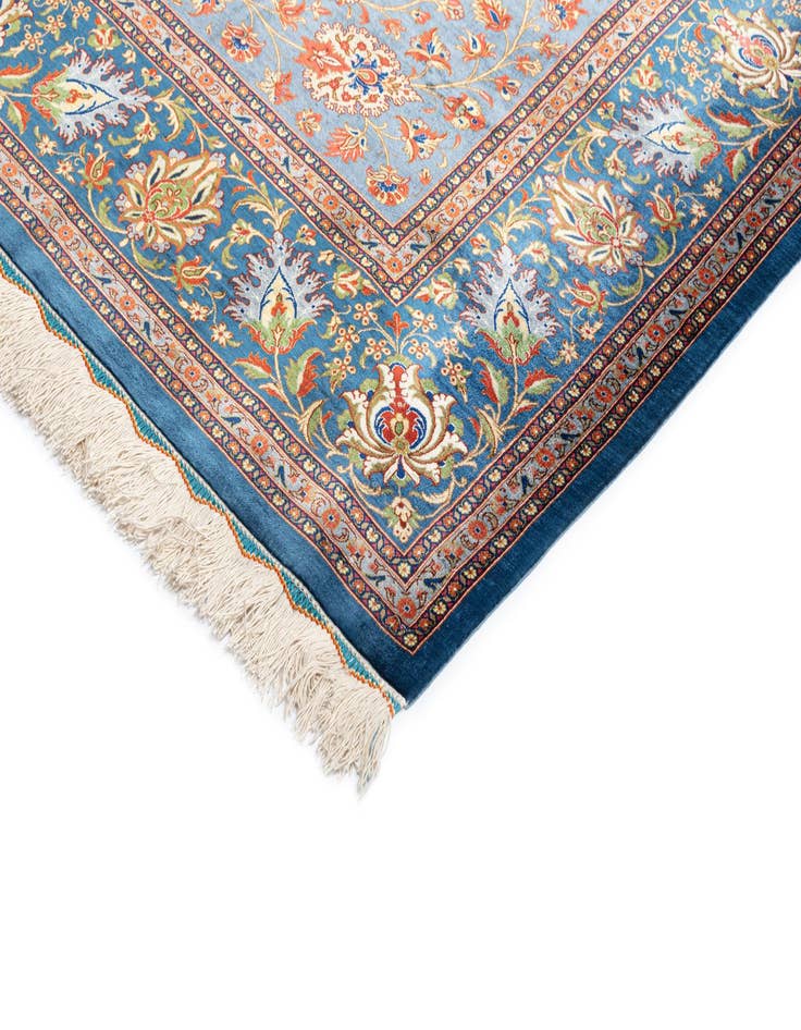 Detail image of  6' 9 x 9' 9 Ghom Silk Rug