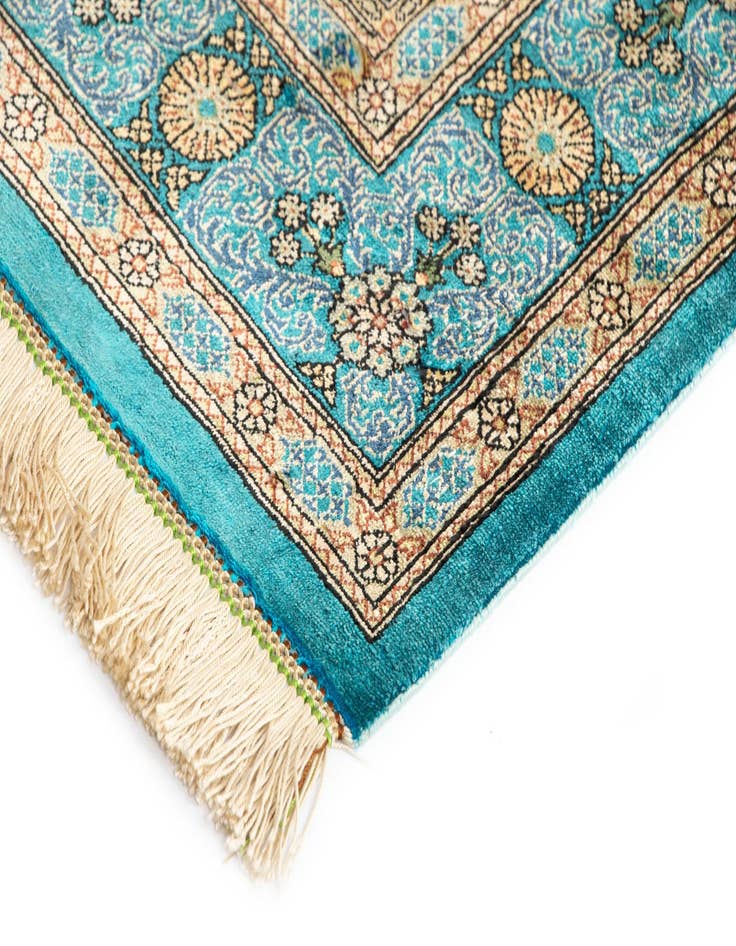 Detail image of  2' 6 x 3' 11 Ghom Silk Rug