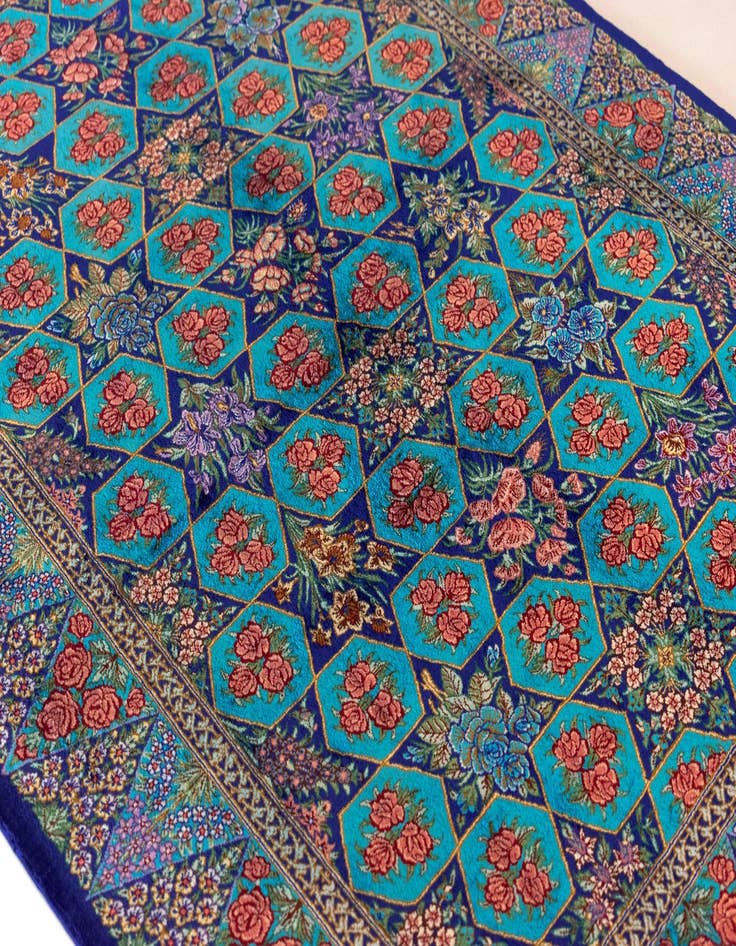 Detail image of  3' 3 x 4' 9 Ghom Silk Rug