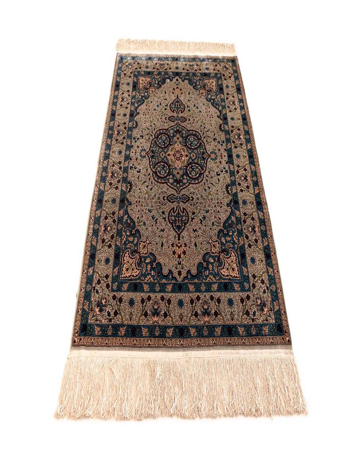 Detail image of  2' 9 x 4' 7 Hereke Silk Rug