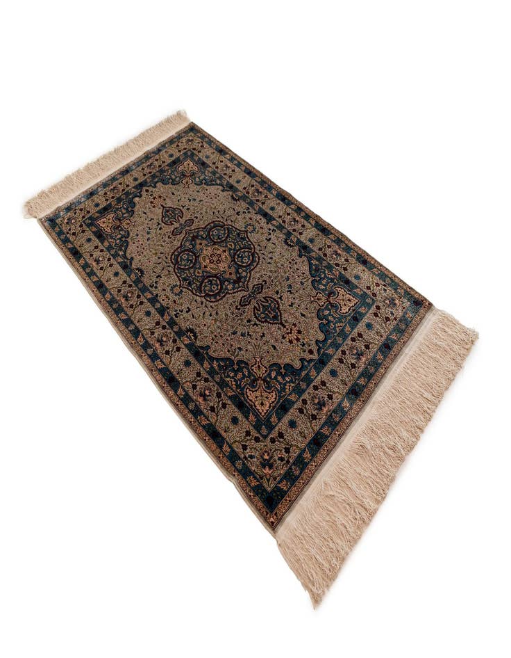 Detail image of  2' 9 x 4' 7 Hereke Silk Rug