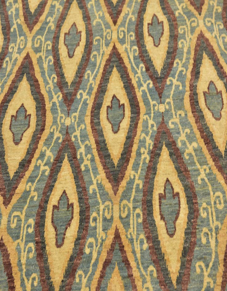 Detail image of  5' 7 x 10' 8  Hand Knotted Ikat Rug